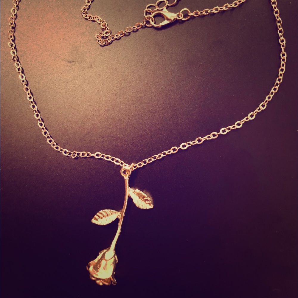 Gold Necklace with Gold Rose
